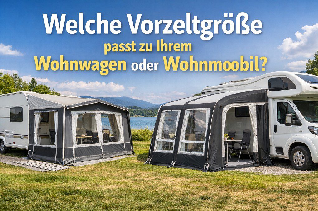 Welche Vorzeltgröße passt zu Ihrem Wohnwagen oder Wohnmobil?