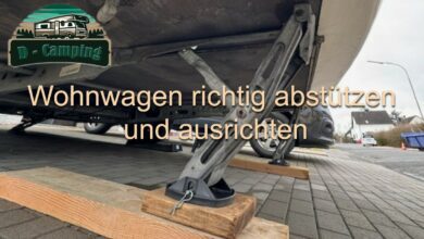 Wohnwagen abstützen und ausrichten