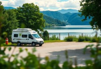 Wohnmobilstellplatz am Steinhuder Meer in Niedersachsen [Bildinhalt mit KI erstellt]