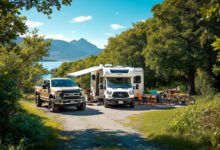 Camping mit dem Wohnwagen und gebrauchtem Zugfahrzeug