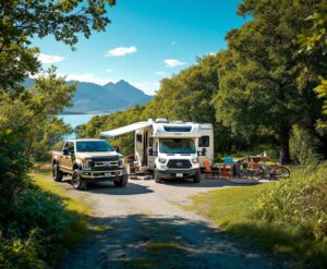 Camping mit dem Wohnwagen und gebrauchtem Zugfahrzeug
