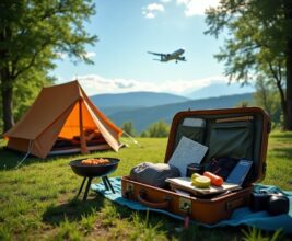 Camping mit Flugreisen Kombiniert
